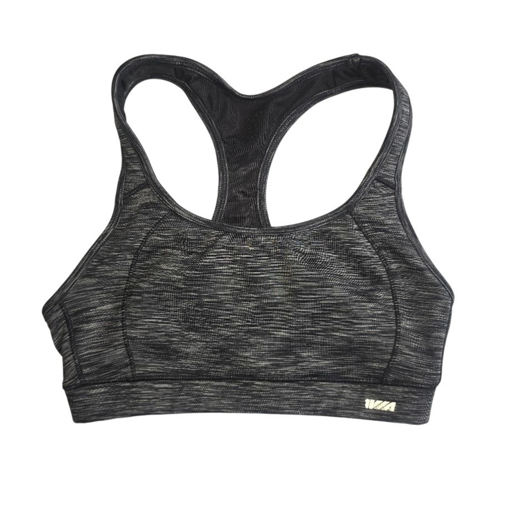 Avia Sports Bra Women S Gray Space Dye Racerback Workout Gym Activewear Sporty